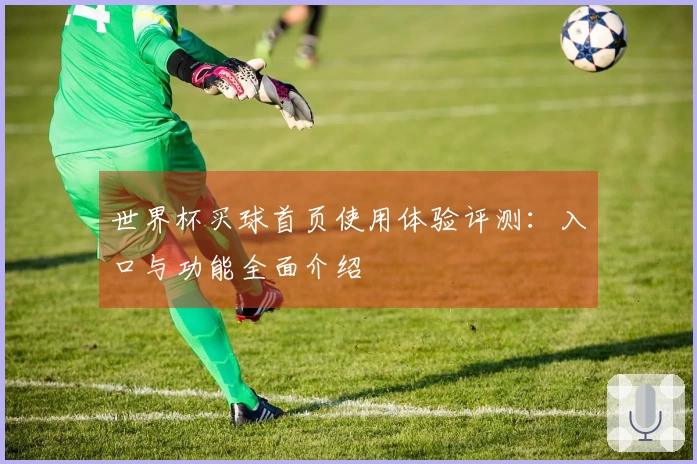 世界杯买球首页使用体验评测：入口与功能全面介绍